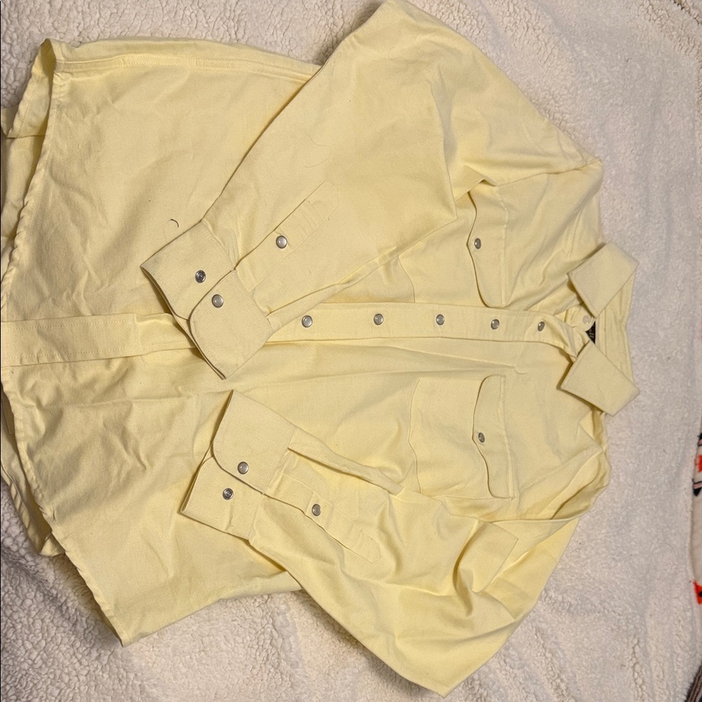 Men’s Walls Soft Yellow Pearl Snap Dress Shirt